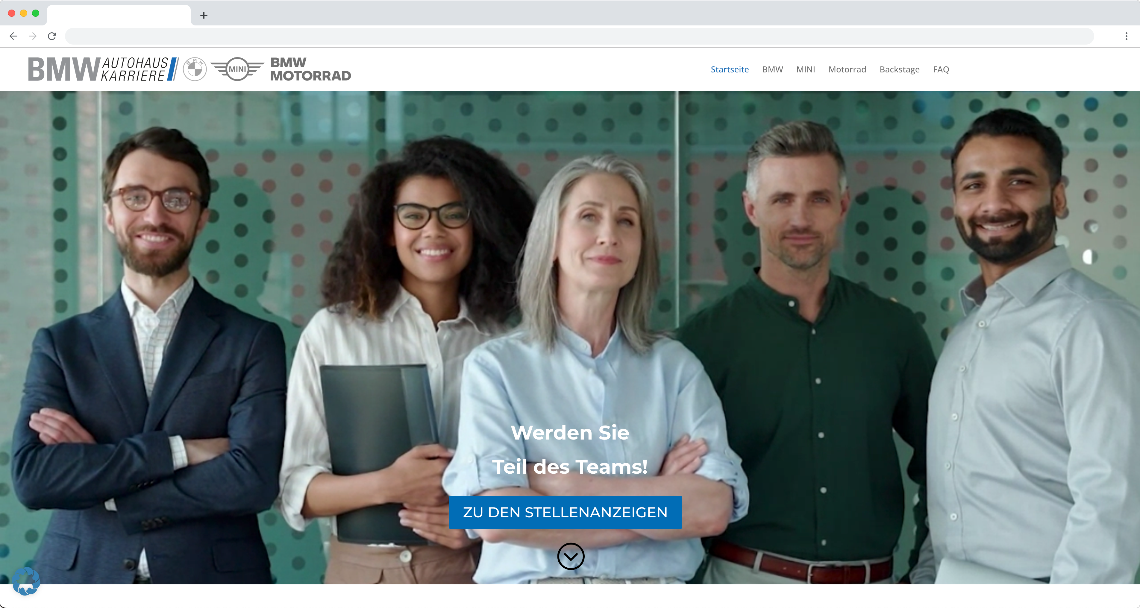 Browserframe Screenshot BMW Karriere Startseite