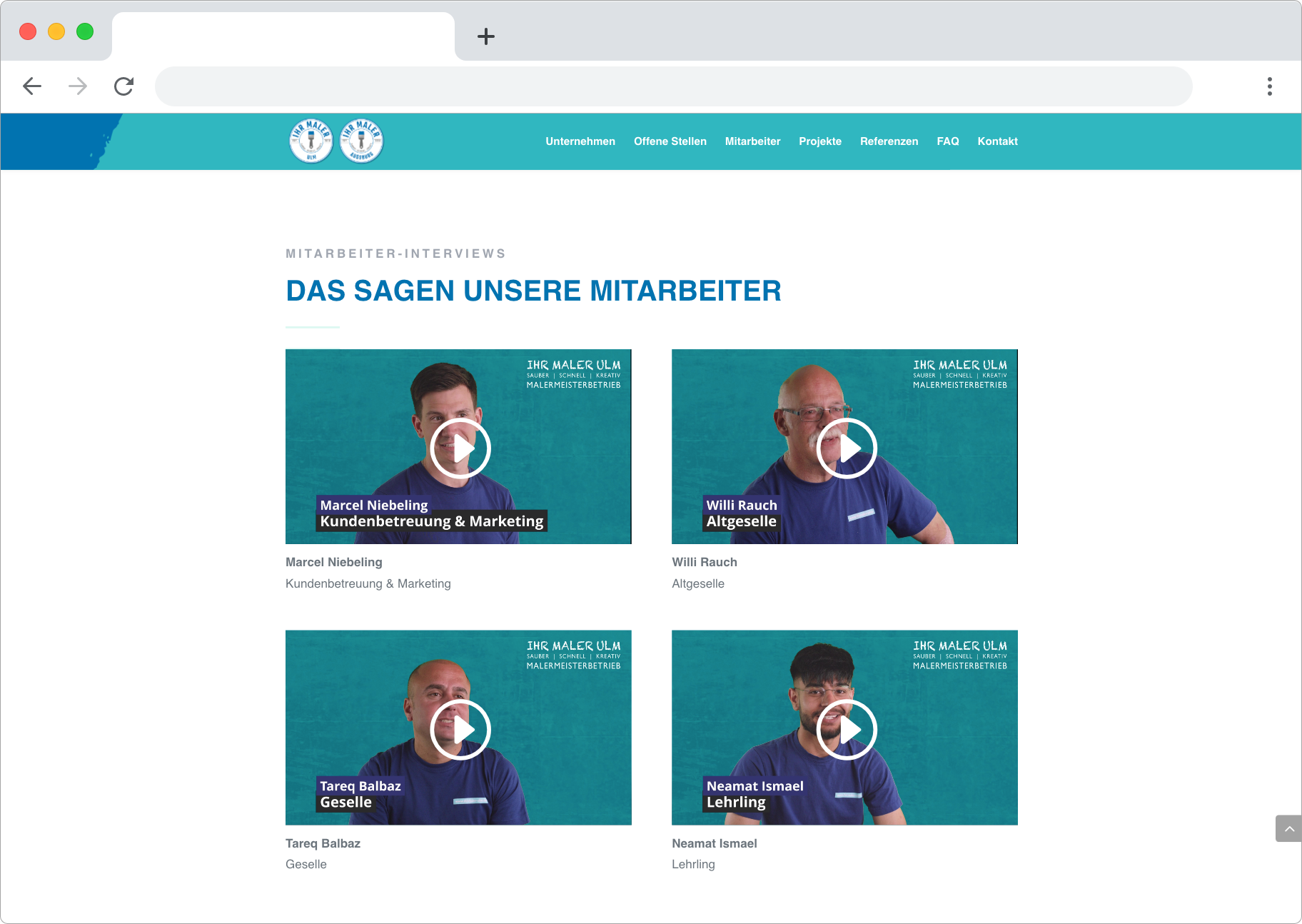 Browserframe Screenshot Ihr Maler Ulm Mitarbeiter Reviews